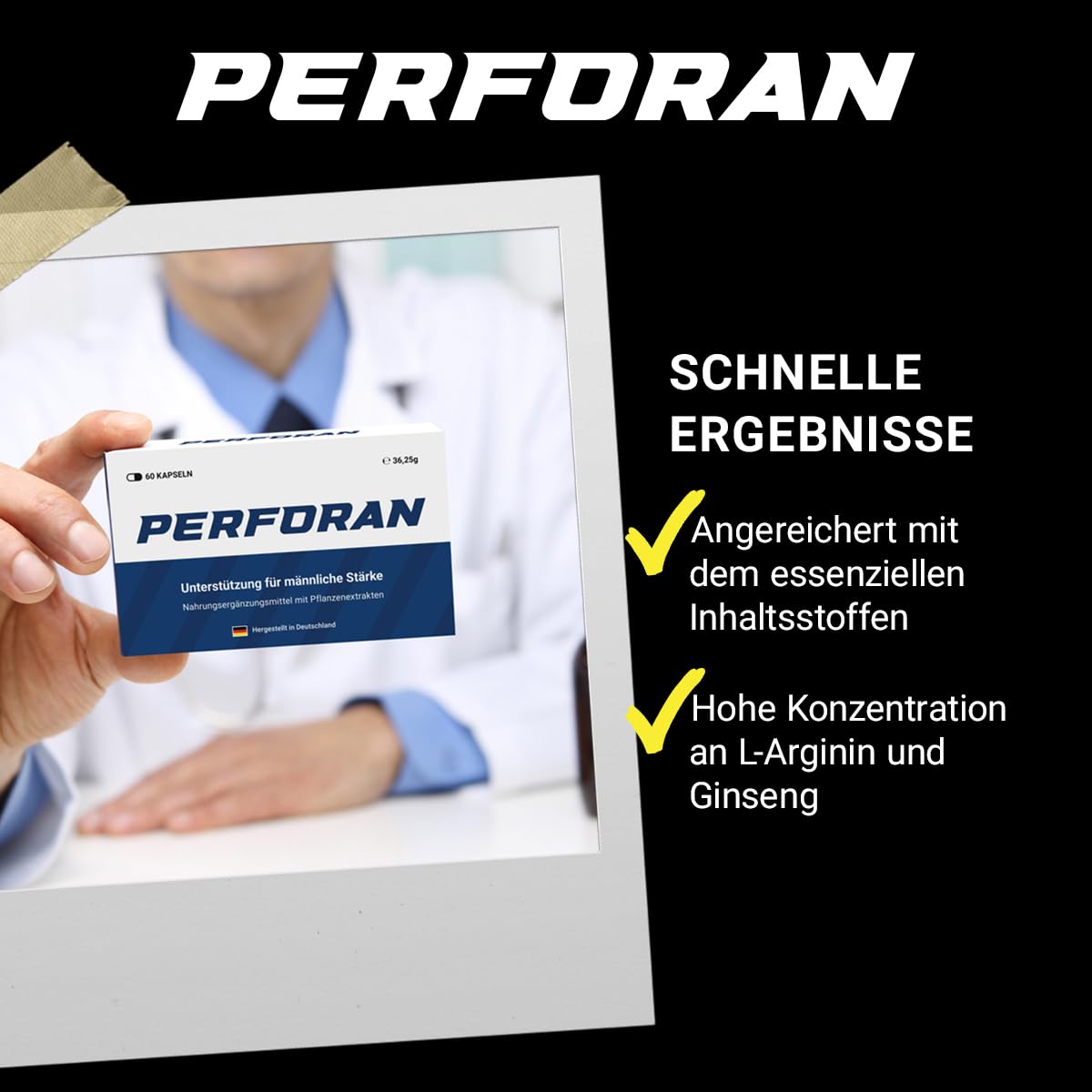Männer Kapseln hochdosiert – L-Arginin Maca Ginseng Zink – vegan | Mit L-Arginin, Maca & Ginseng für männliche Stärke – Zink, Selen, Folsäure & Vitamin D3 – vegan, laborgeprüft – 60 Kapseln