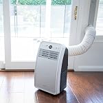 Kxuhivc Portable Air Conditioner Window Vent Kit, Adjustable Window Seal with 5.9 Inch Diameter, 59 Inch Length Exhaust Hose for A/C Unit Universal for Sliding Horizontal or Vertical Window