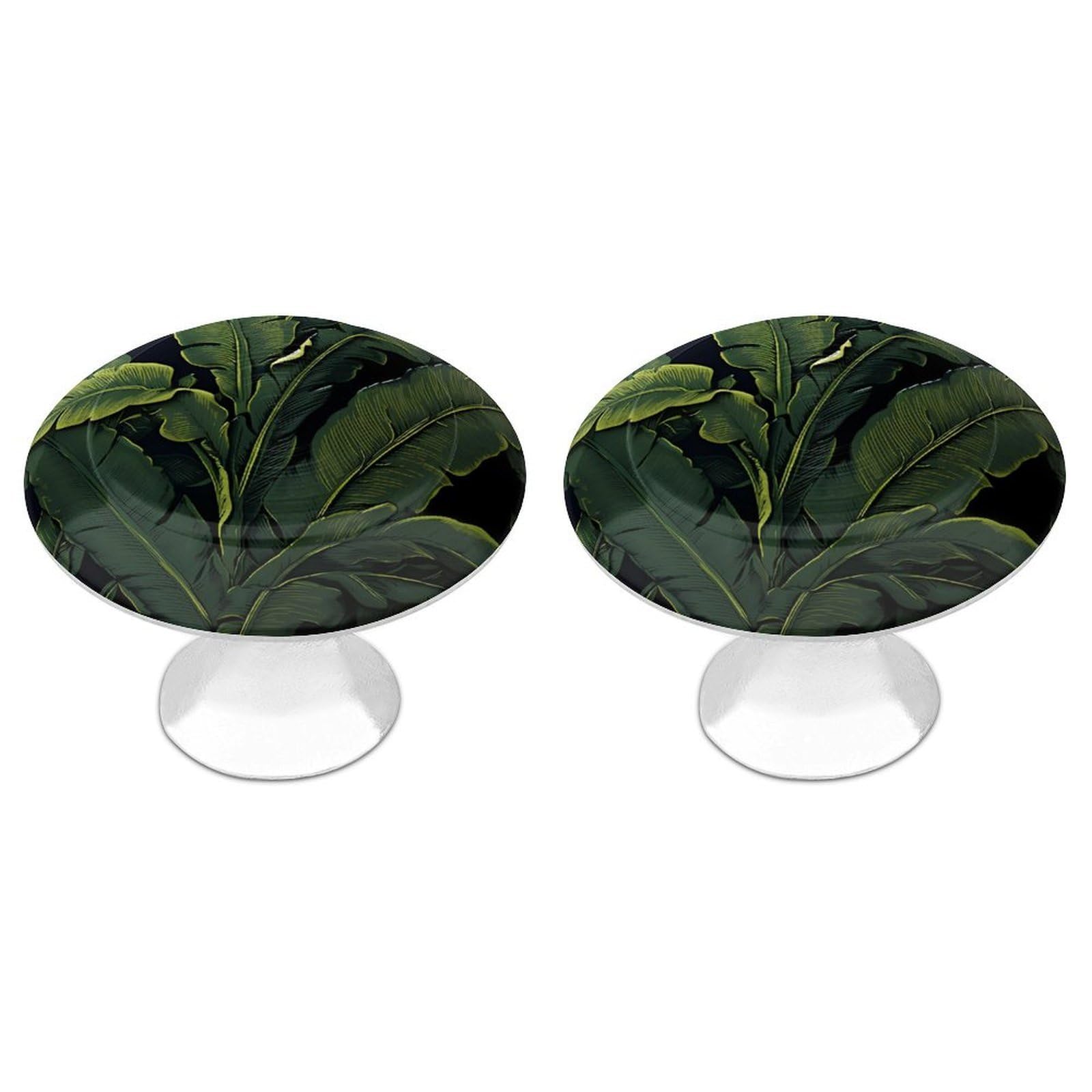 NTVOWPZO Cabinet Handles Round Drawer Pulls Banana Leaf Black Dresser Knobs for Cabinets and Drawers Handle for Bathroom Cupboard Drawers Cabinet Pulls for Kitchen Door