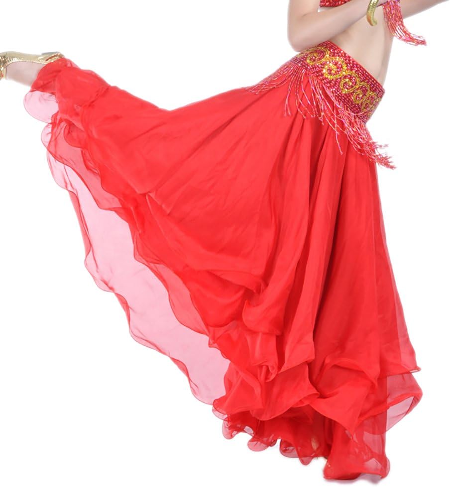 Whitewed Long Three Tiers Tribal Gypsy Turkish Belly Dance Circle Twirly Skirts