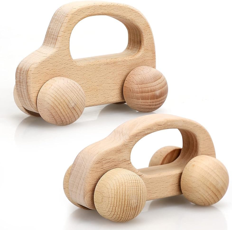 TOY Life Wooden Toys Cars, Montessori Baby Toys 6-12 Months, Wooden Baby Toys Rattle Cars for Toddlers 1-3, Baby Boy Girl Nursery Decor, Montessori Toys for 1 Year Old Boy First Birthday Gift
