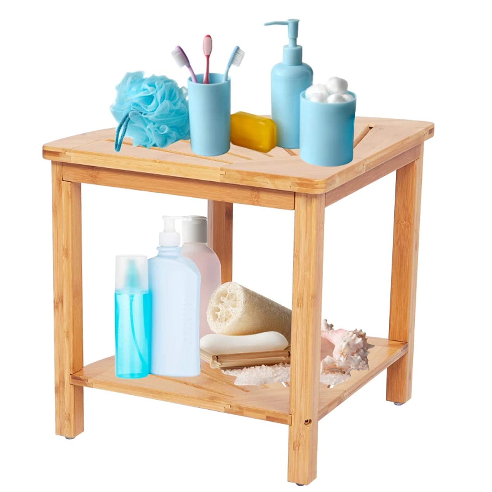 Buy EEUK Teak Shower Stool for Inside Shower, Bamboo Shower Bench Seat