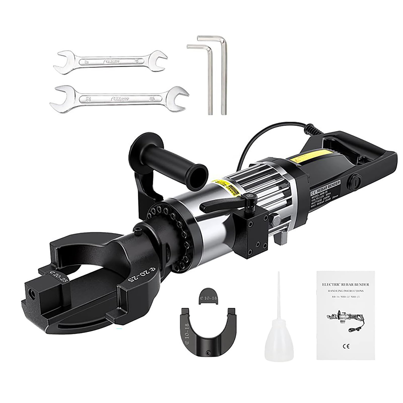 YXZQLOZ Electric Hydraulic Rebar Bender, Portable Rebar Bending Machine for Professionals, Fast Bending up to 4-25mm, Convenient Steel Bender (NRB)