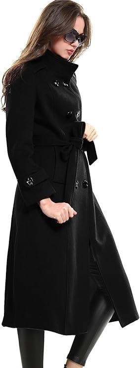 Wool Coat + Turtleneck + Midi Skirt + Tights + Boots