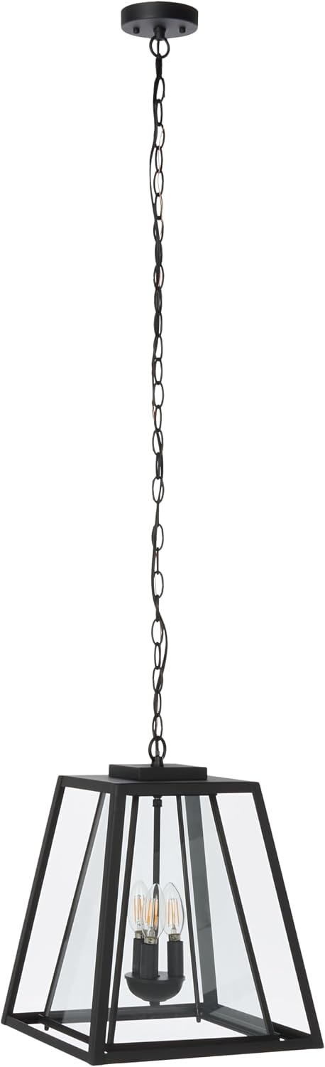 SAFAVIEH Lighting Collection Rydler Black 3-Light Outdoor Pendant Hanging Light Fixture (LED Bulbs Included)
