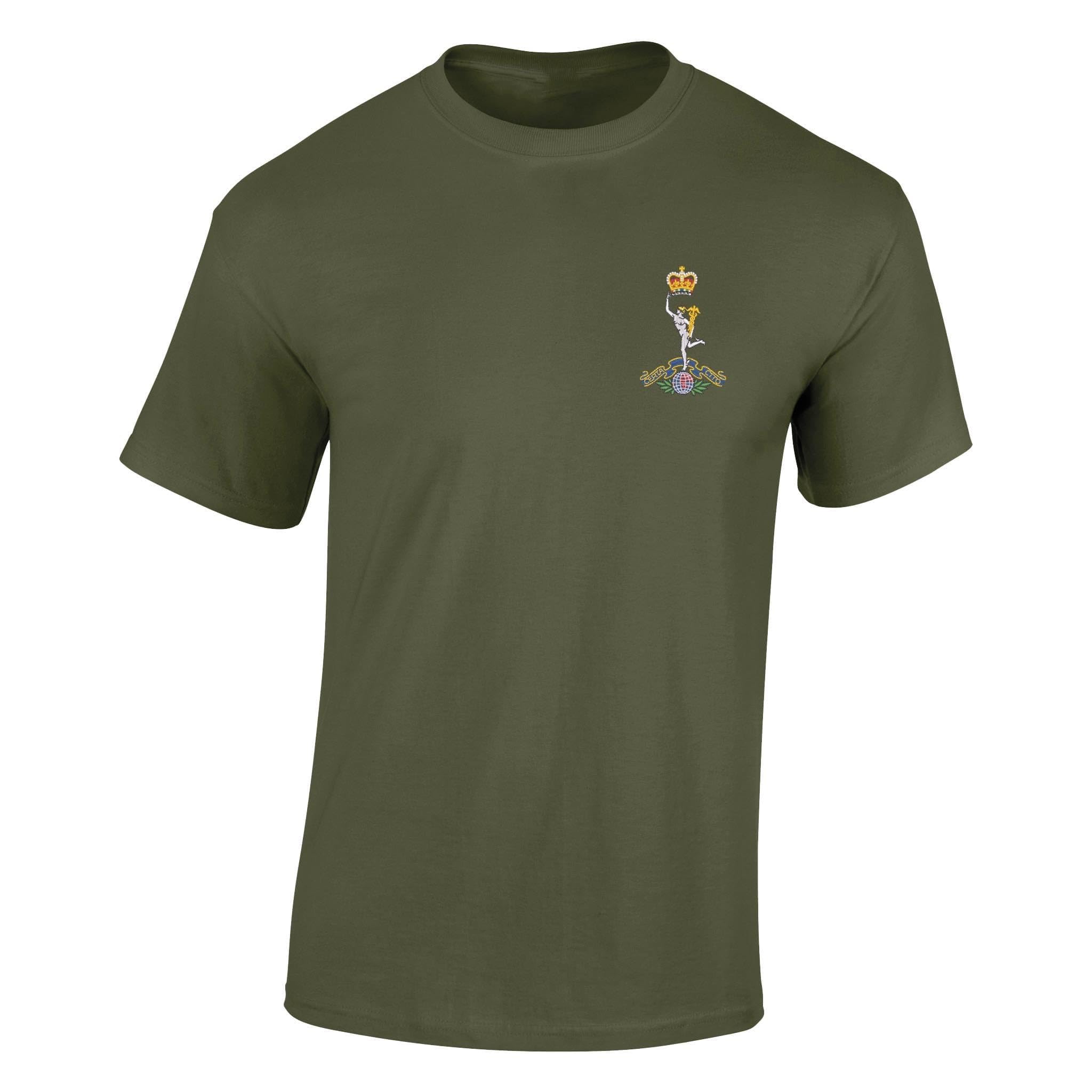 The Military Store Men's Military Green Royal Signals Embroidered T-Shirt, 2X Large