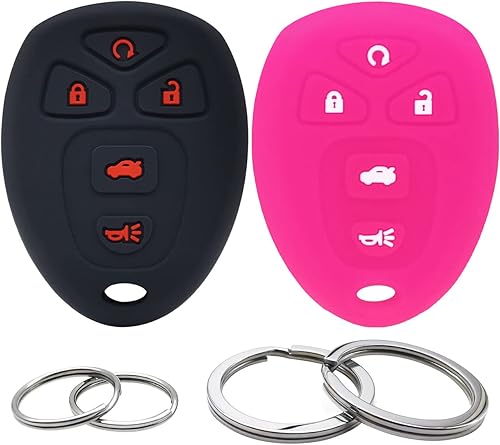 Miniatura 6 de GFDesign Funda protectora de silicona para llavero de 5 botones, compatible con Chevrolet Cobalt Malibu Suburban Tahoe Traverse GMC Acadia Yukon