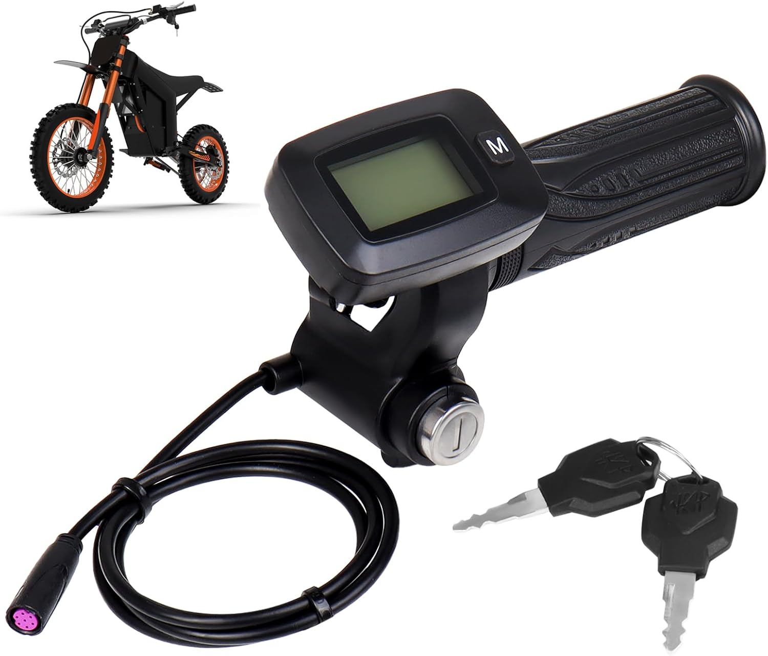 GregYoung Ebike Speedometer Throttle,with M Button Version Integrated Display,Compatible with Tuttio Soleil 01 Electric Dirt Bike