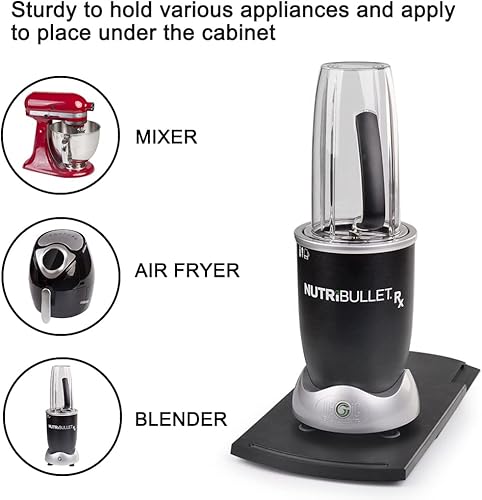 Miniatura 4 de Bruvoalon Bandeja deslizante para electrodomésticos de cocina, deslizador para cafetera, cafetera, tostadora, batidora KitchenAid, licuadoras y