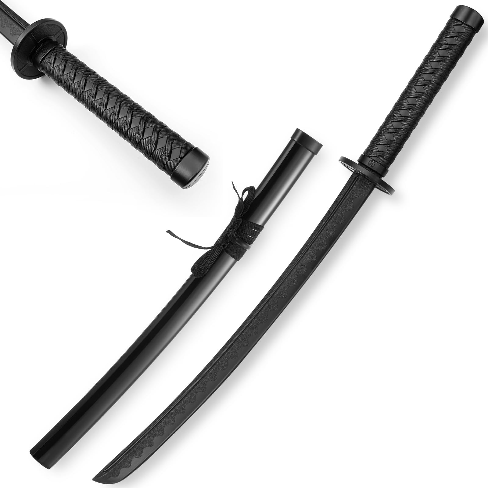 Polypropylene Katana Sword with ABS Sheath Japanese Training Samurai Sword Katana Training Martial Practice Blunt Longsword for Men Women Cosplay Full Length