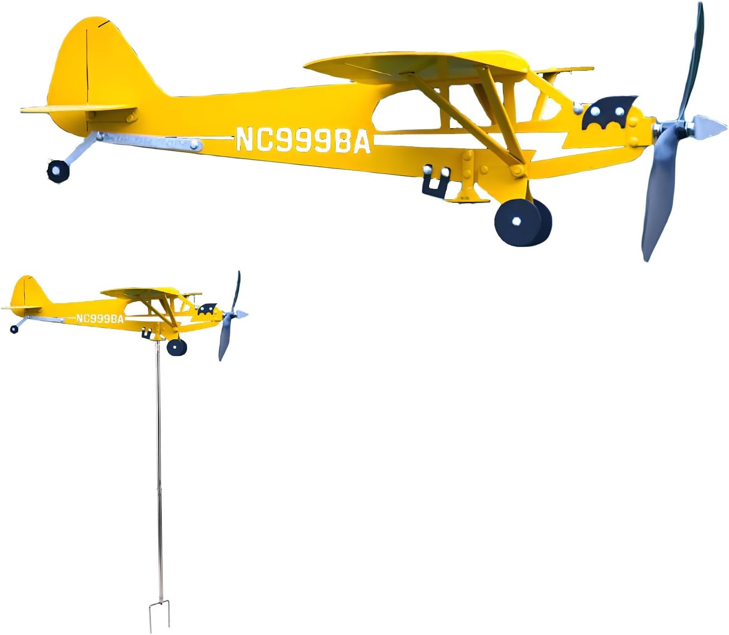 マジックメタル キネティック ホロウ 飛行機 風見羽根 キネティック メタル ウィンドスピナー 庭や庭用 3D キネティック ウィン