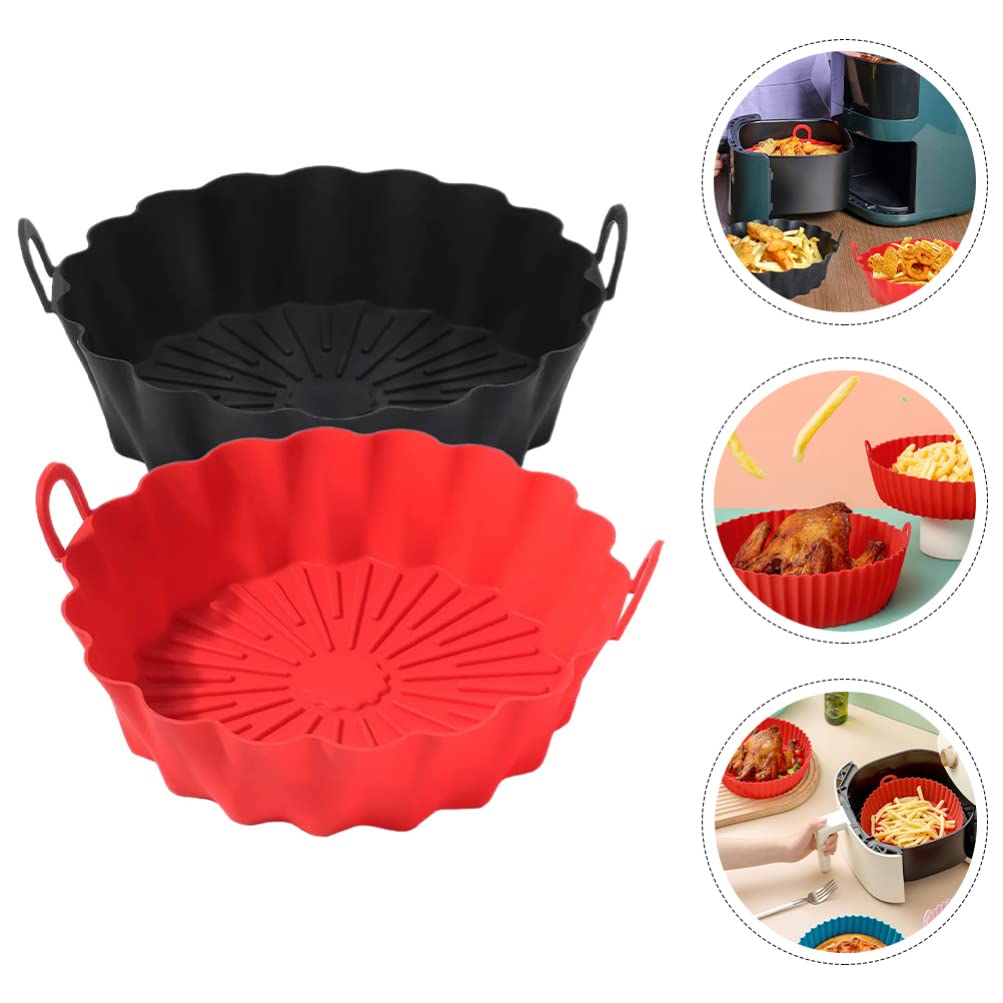 Happyyami 2pezzi Silicone Liner Per Friggitrice Riutilizzabile Antiadherente Accessori Casual Per Carni e Dessert