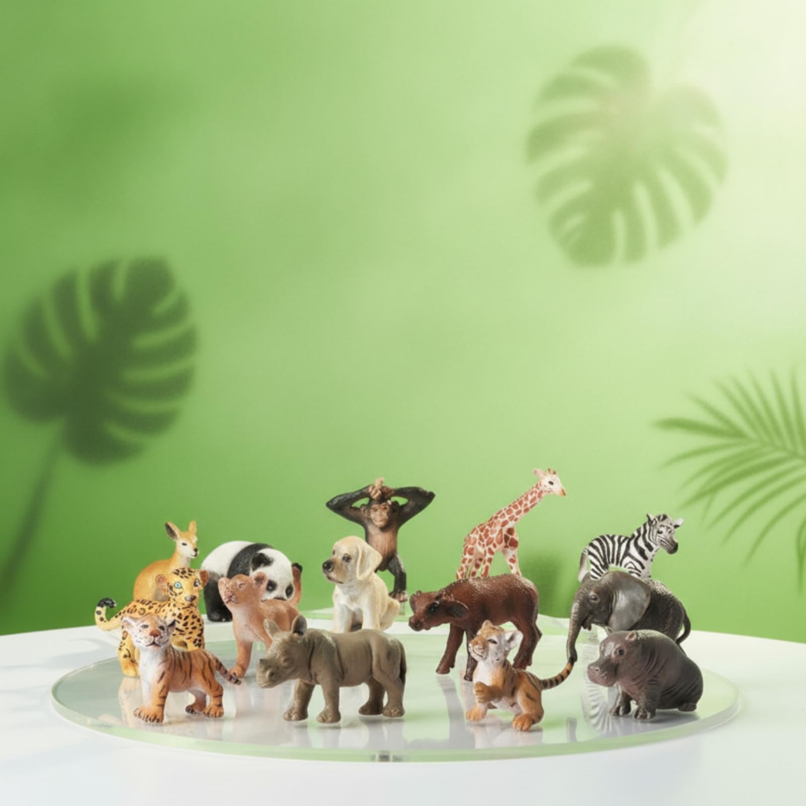 16 Pezzi Animali Giocattolo Solido Figurina Durevole Modellino per Diorama