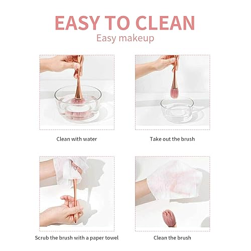 Miniatura 3 de Juego de 2 pinceles de uñas rosa – Polvo de nailon suave y pinceles de esmalte de gel para manicura acrílica de uñas