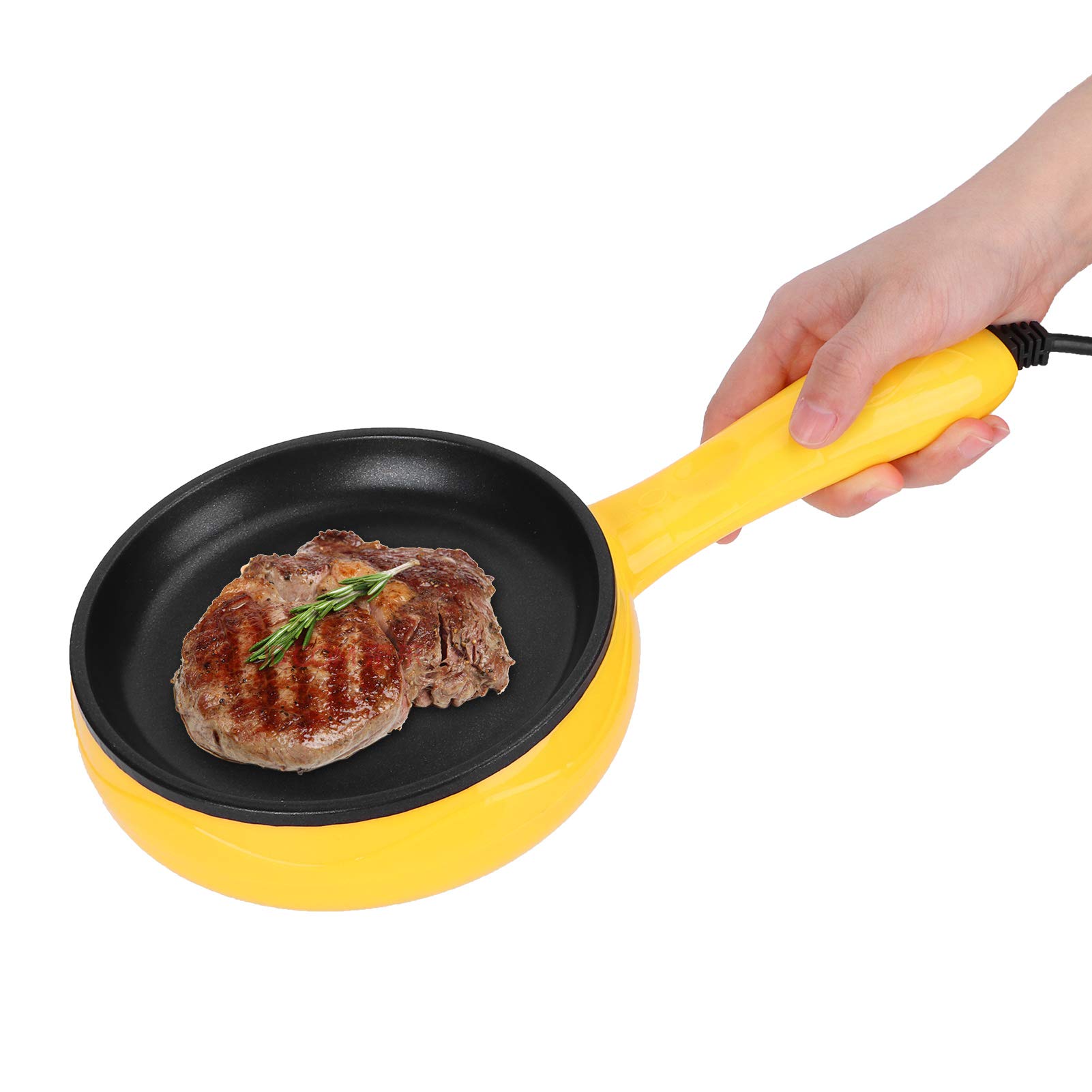 Mini padella elettrica 300W antiaderente bistecca fritta pancake padella per uova pentole con spatola in legno spina europea 220V