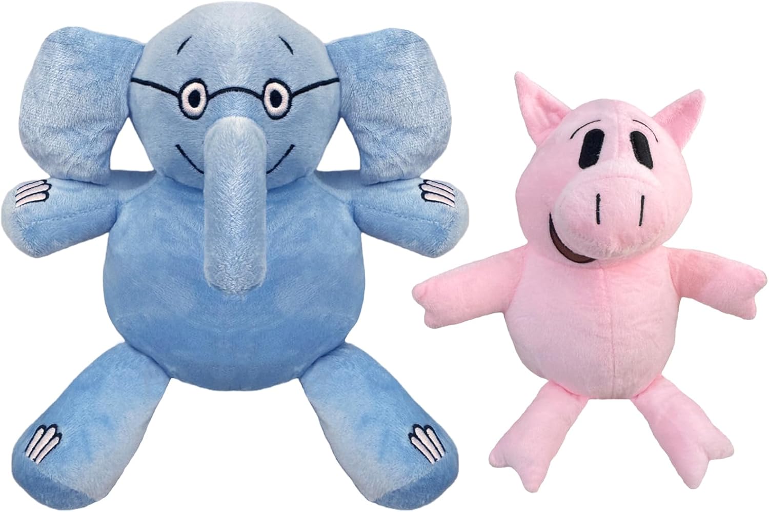 Blue Elephant Animal and Pink Pig Plush Toys,for Boys and Girls Stuffed Animal Toys, Christmas Room Decoration Party Gifts (2PCS)