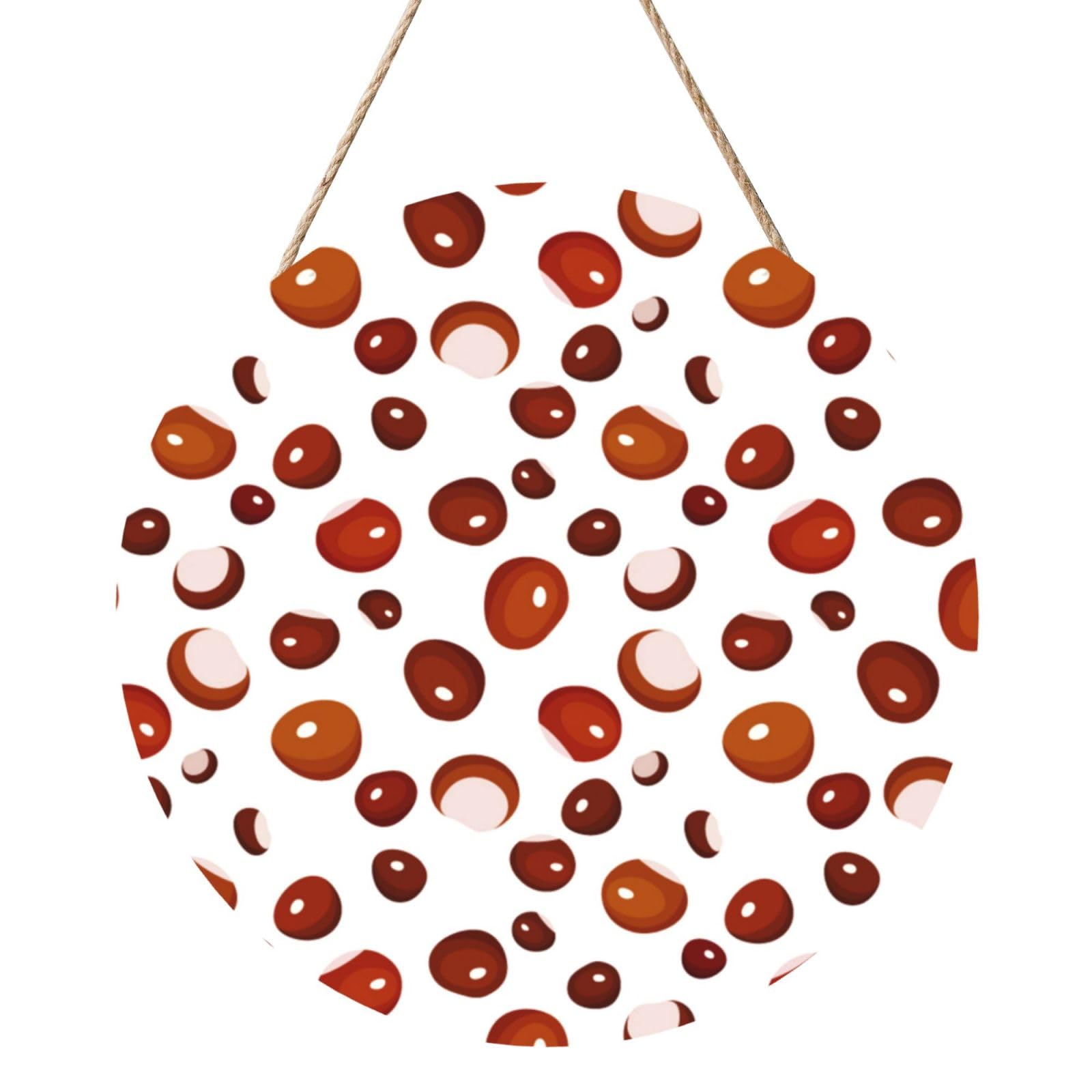 InOmak Autumn Chestnuts Pattern, Round Wood Panel Painting 12 in, Wall Hanging Painting For Home