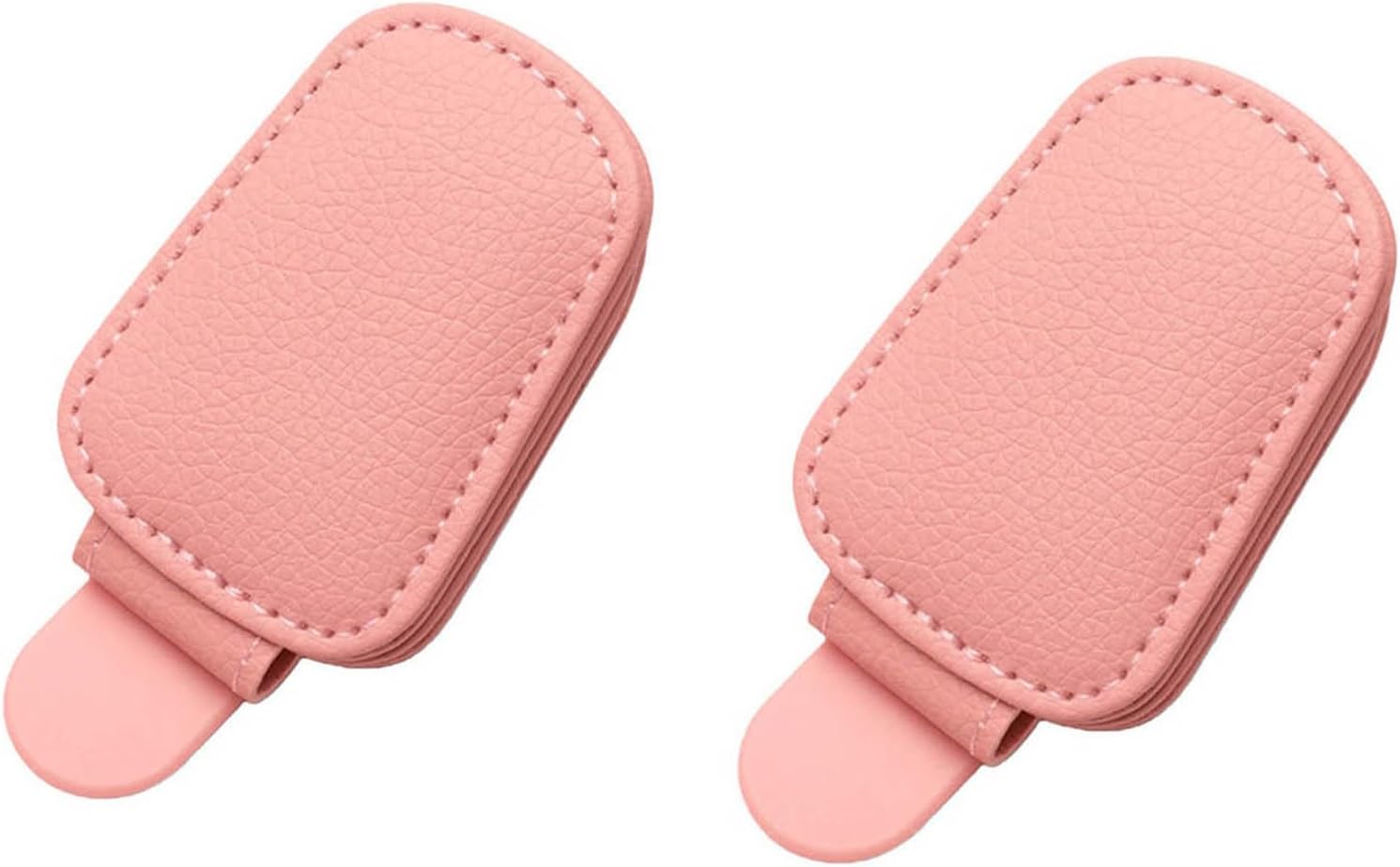 2Pcs Car Sun Visor for Buick Regal Generation 5 2002-2009, Magnetic Leather Eyeglass Holder Sunglasses Clip and Ticket Card Clip Accessories,Pink