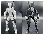 T13 Action Figure Set (Assembly Completed), 3D Printed Multi-Jointed, Titan 13 Action Figures, Multi-Articular Lucky Mobile Robot Nova T-13,Desktop Decorations for Game Lovers Toys (White Black)