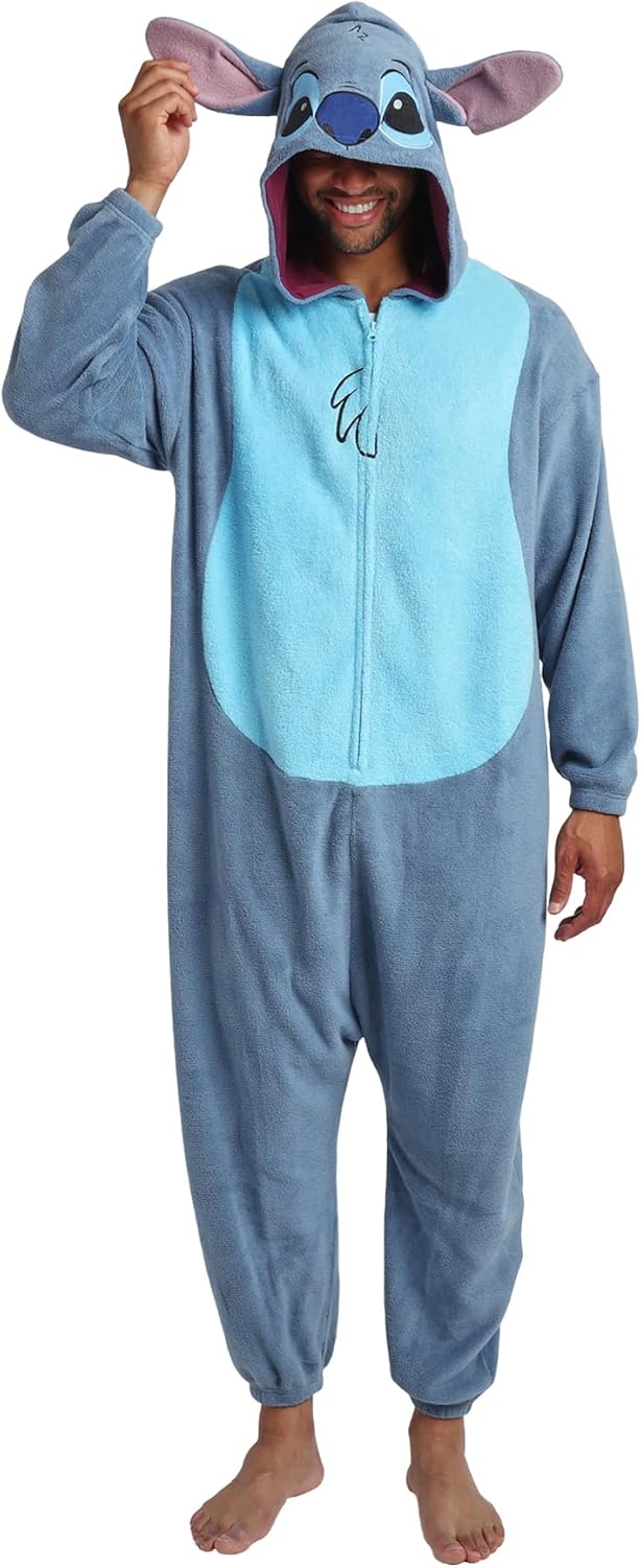 Bioworld Lilo & Stitch Stitch Adult Long Sleeve Hooded Kigurumi Onesie Costume Cosplay Suit