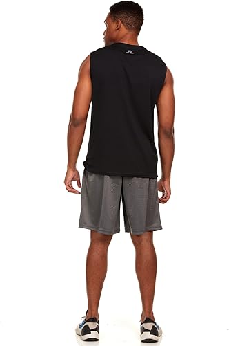 Vista 4 de Russell Athletic Dri-Power - Camiseta sin mangas ajustada para hombre, para gimnasio, playa, correr, equipo de baloncesto