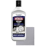 Weiman Silver Cream Cleaner 3-in-1, Anti-Tarnish Technology, Safely Clean, Polish, Shine & Restore, Removes & Prevent Tarnish, 8 Oz with Jewelry Polishing Cloth