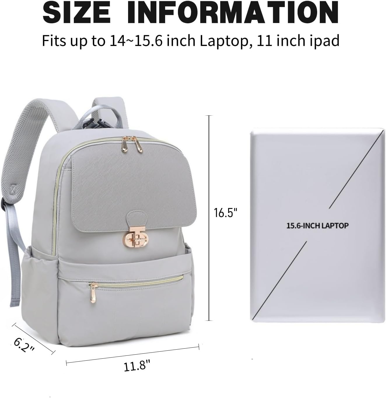 Baby Diaper Bag Backpack Medium Baby Bag with Laptop Compartment, Travel Backpack Purse Stylish Compact Baby Bag with Insulated Pockets (Gray)