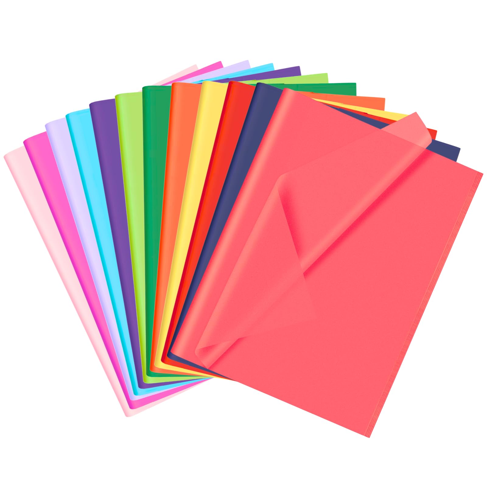 Tissue Paper, Gift Wrapping Paper,12 Colors, 60 Sheets Wrapping Supplies for Crafts Gift Bags Packaging Floral Party Festival Decoration