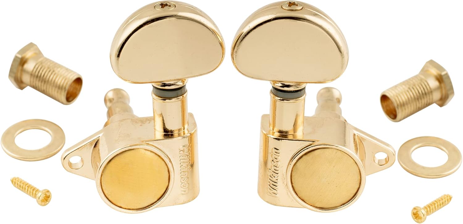 Wilkinson WJ303 3L3R Guitar Tuners Machine Heads 1:19 Ratio Tuning Pegs Keys for Epiphone USA Les Paul SG Electric or Acoustic Guitar, Gold