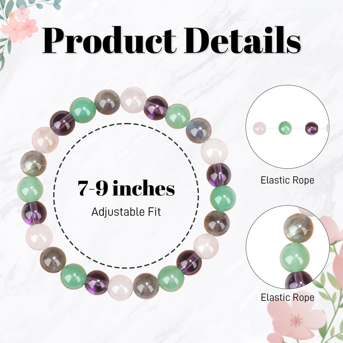 MAIBAOTA Healing Crystal Bracelet for Calming Stress Relief Beaded Jewelry image 4