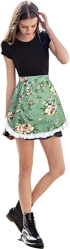 Miniatura 2 de Lindos delantales de encaje con volantes para mujer con bolsillos mitad vintage retro sexy bonito jardín cocina cocina sirvienta niña delantal de