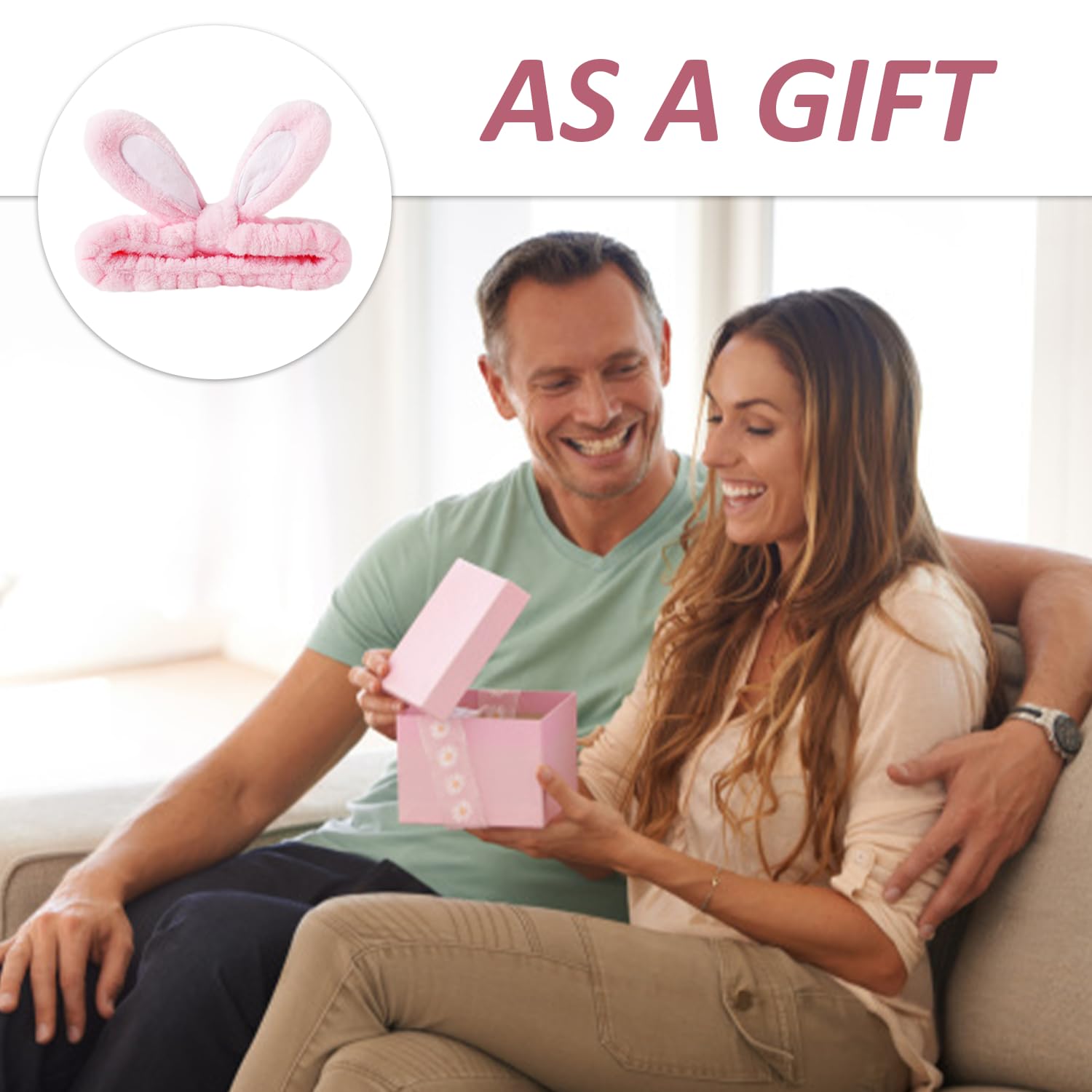 2 fasce per capelli per trucco, 4 fasce per il lavaggio del viso, da donna, per trucco, in peluche, orecchie di coniglio, fascia elastica morbida, per il viso, per donne e ragazze
