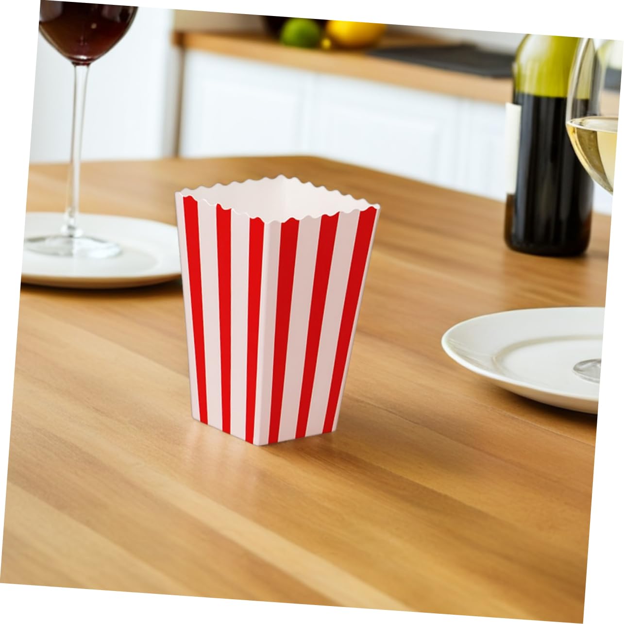 60 Pezzi Sacchetti Snack Rosso e Bianco per Contenitori per Popcorn Individuali per Cinema
