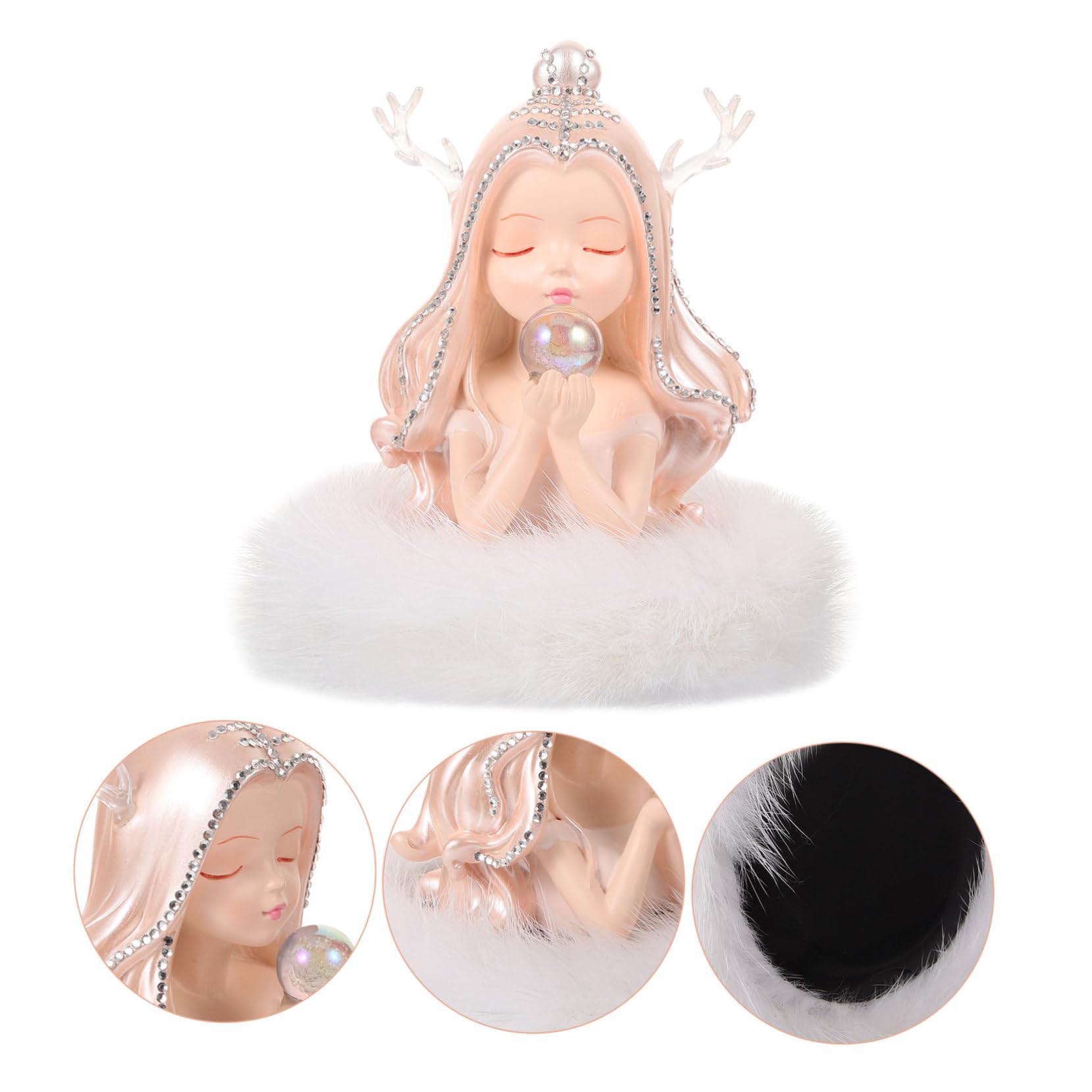 PRETYZOOM Aromatherapie Auto Ornament mit Passendem Sockel Engel aus Kunstharz und Faser für Innenraum Dekoration mit Angenehmem Duft