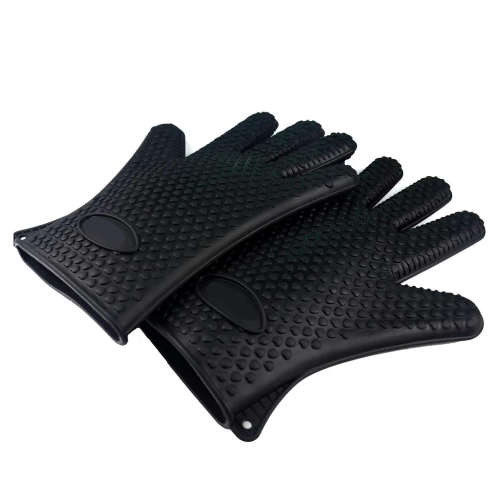 1 paio di guanti da cucina multifunzionali in silicone, resistenti al calore, barbecue, antiscivolo, gadget Per Grigliare(Black)