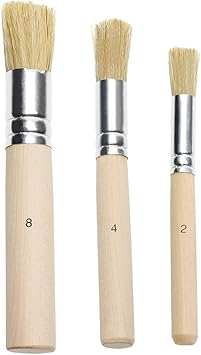 Penta Angel Wooden Stencil Brush Set 3Pcs Natural Bristle Template Paint Brushes for Acrylic Oil Watercolor Art Painting on Wood Wall Paper and Crafts Project DIY