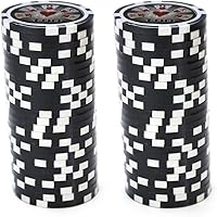 Vista 2 de Brybelly Hi-Roller - Chip de póquer pesado compuesto de arcilla de 0.49 oz, paquete de 50