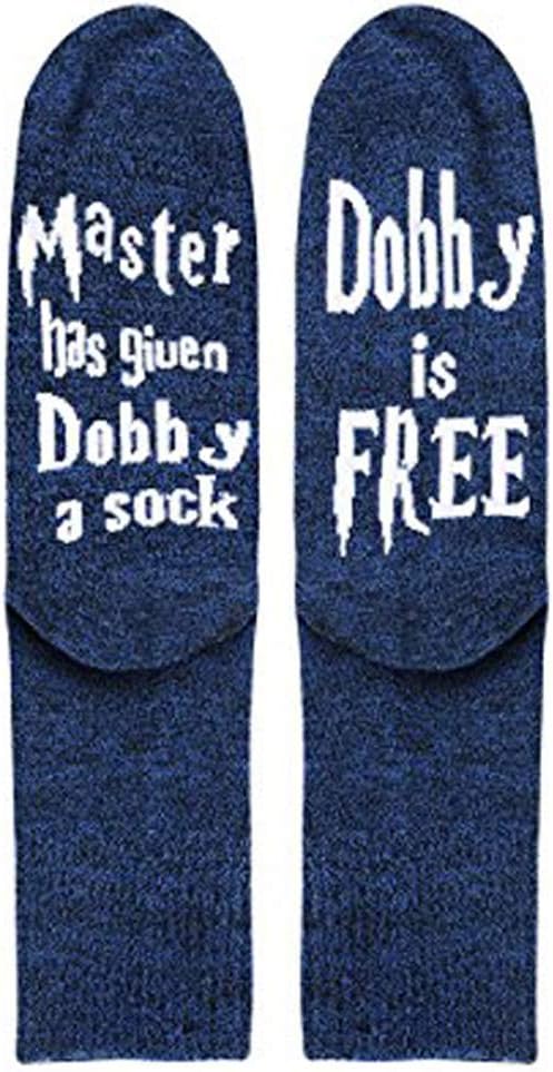 Dobby Socks, Dobby Is Free Knitted Words Unisex Combed Cotton Novelty Socks 1pack