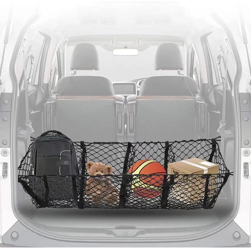 GSENIN Pickup Truck 4 Pocket Cargo Net for Pickup Truck 4 Pocket Cargo Net for Sandero Spring Logan Lodgy Dokker Duster Spring Electric Jogger Bigster,130 * 30cm