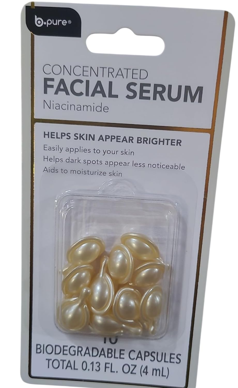 Concentrated Facial Serum with Niacinamide, Brightening Treatment, 10 Biodegradable Capsules, 0.13 fl oz