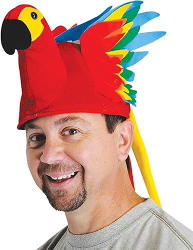 Miniatura 3 de Beistle - Gorro de felpa novedoso de tela de loro disfraz hawaiano tropical suministros de fiesta Luau accesorio Hula