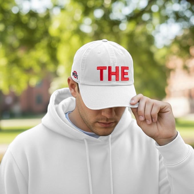 Gorra de béisbol Ohio State University ajustable adulto blanco miniatura 5