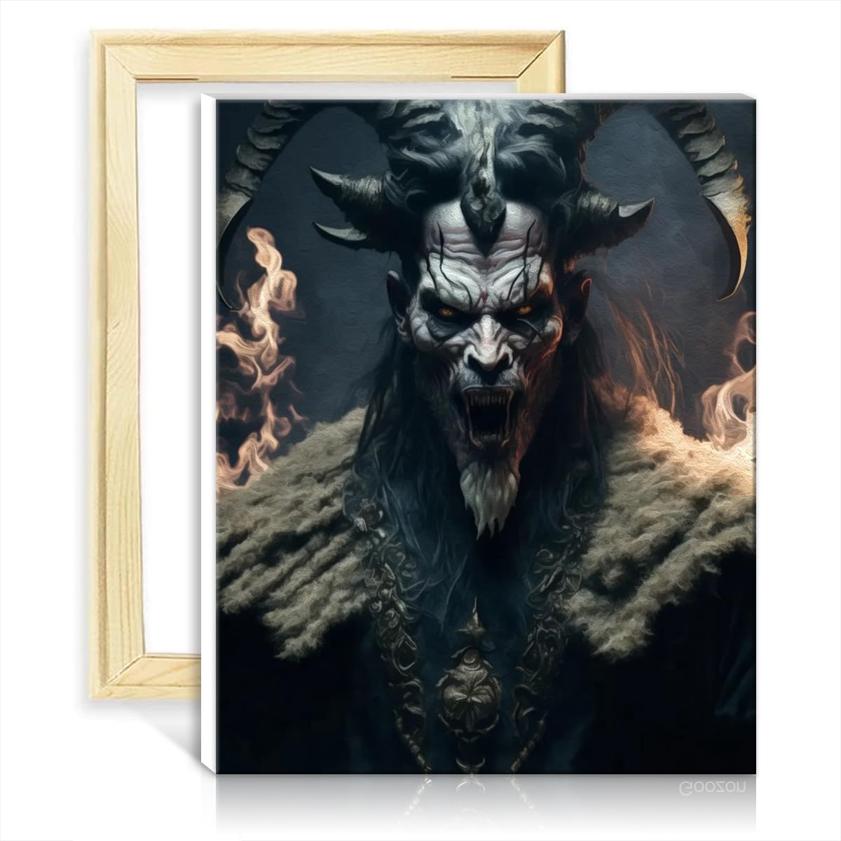 TANGFEIY Paintwork Kit for Wall Decor Goat Devil Adult Paint by Number Kits on Canvas with Brushes and Acrylic Pigment on Number Painting Art No Frame(30x40cm)