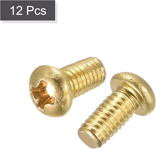 Miniatura 3 de uxcell Tornillos de máquina de latón, pernos de sujeción de cabeza plana Phillips M4x8mm para muebles, equipos de oficina, electrónica, 12 unidades