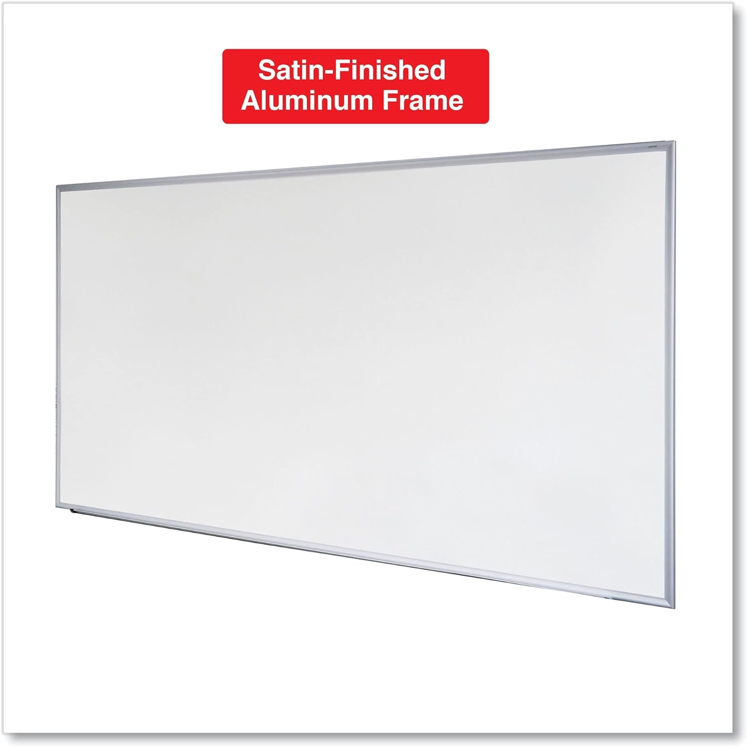 Universal Dry Erase Marker Board, Melamine, 72 x 48, Silver Aluminum Frame