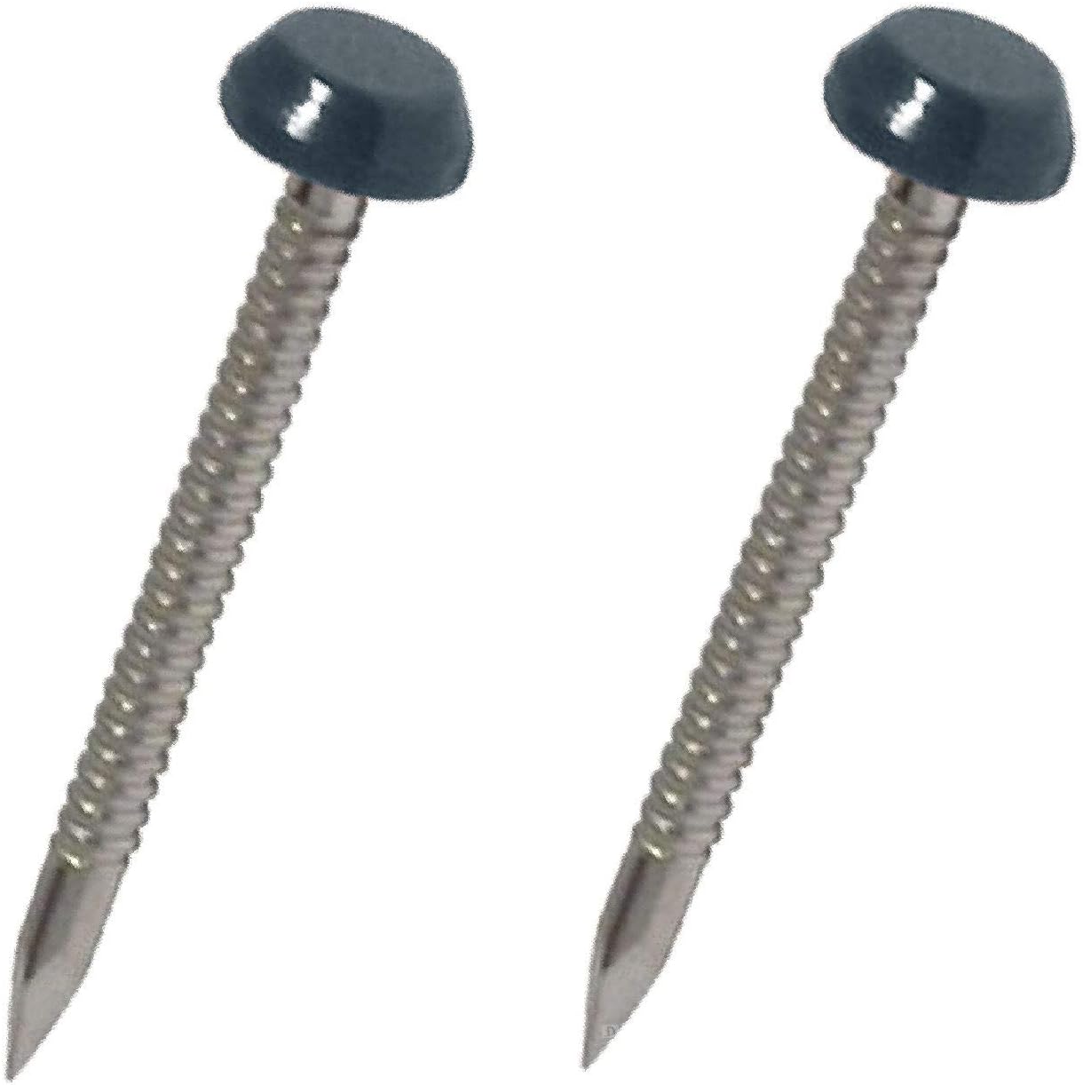 50 Pack 30mm Anthracite Grey UPVC Poly Top Pins Nails | UV Resistant Stainless Steel Plastic Headed Polypins for Durable and Weatherproof Fixing of Soffits, Fascias, and Roofline Trims