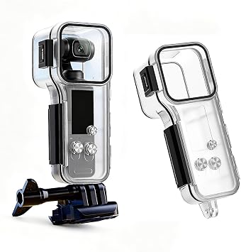 Transparent Underwater Waterproof Case for DJI Osmo Pocket 4, 50M Diving Protective Housing with 316 Stainless Steel Button Anti Fog Design for Surfing Rafting Snorkeling