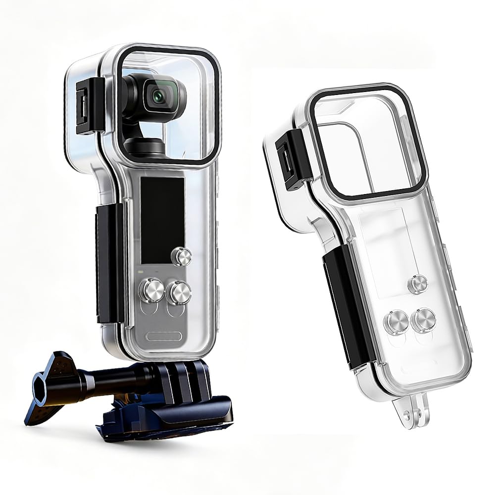 Przezroczysta wodoodporna obudowa podwodna do DJI Osmo Pocket 4, 50 m obudowa ochronna do nurkowania z przyciskiem ze stali nierdzewnej 316, konstrukcja zapobiegająca zaparowaniu do surfingu, raftingu