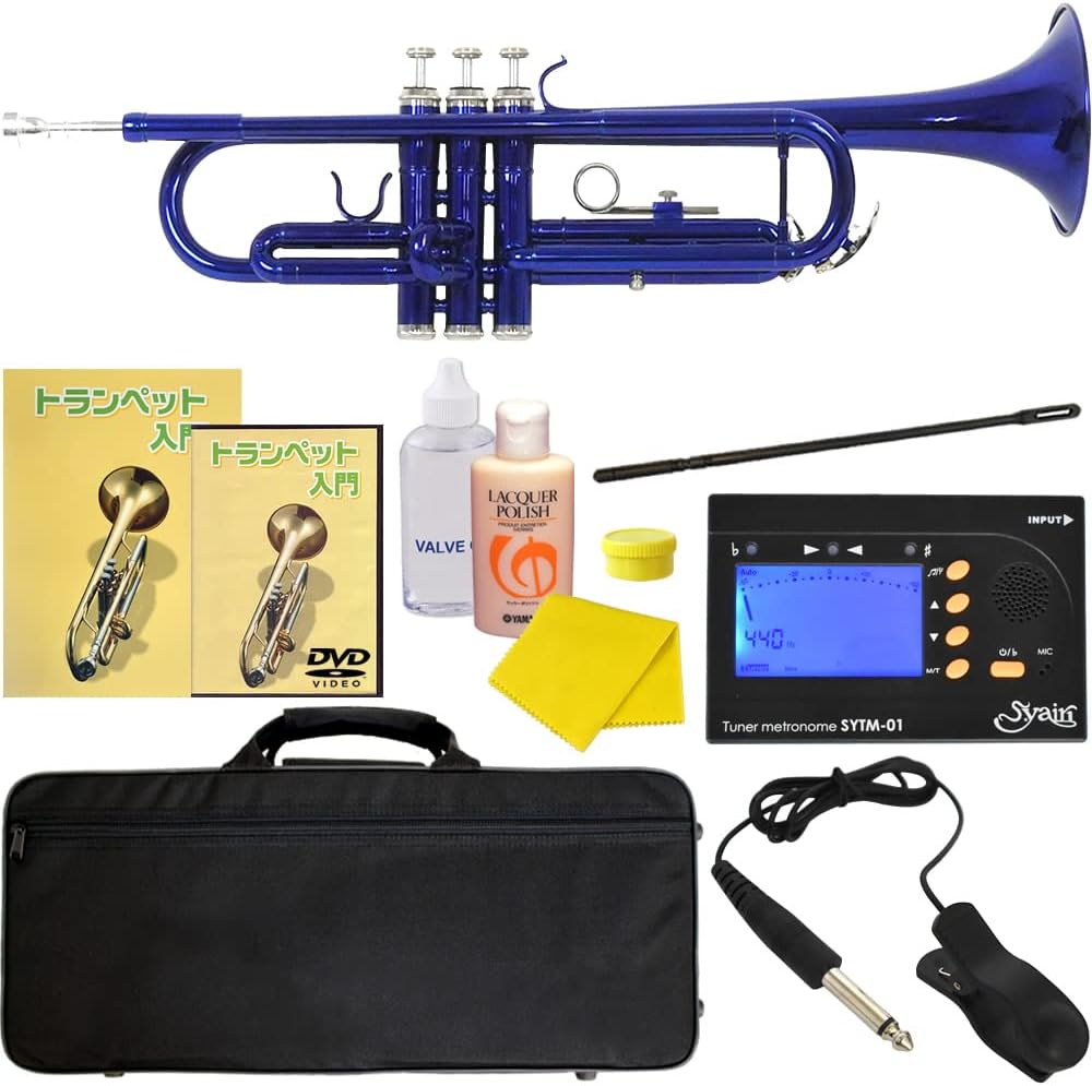 Amazon Soleil ソレイユ トランペット STR1/MBL メタリックブルー サクラ楽器オリジナル 初心者入門チューナーセット