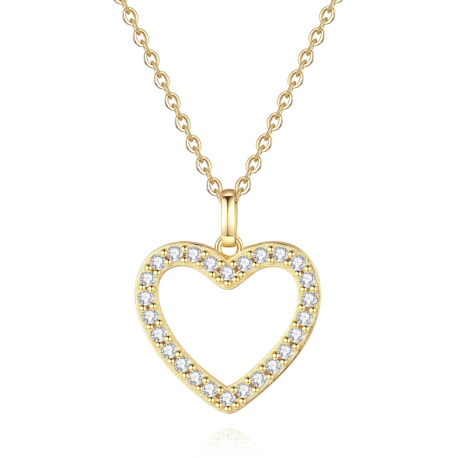 GAVU Collar Mujer con Colgante Corazón Collar Dorado Mujer Collar Plata Mujer Collar Corazón Plata/Oro/Oro Rosa